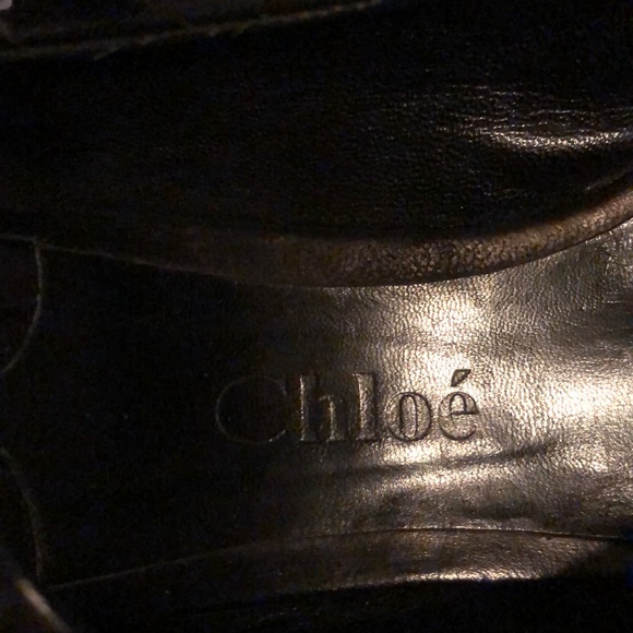 Chloe leather tie wood block wedge - Picture 3 of 3